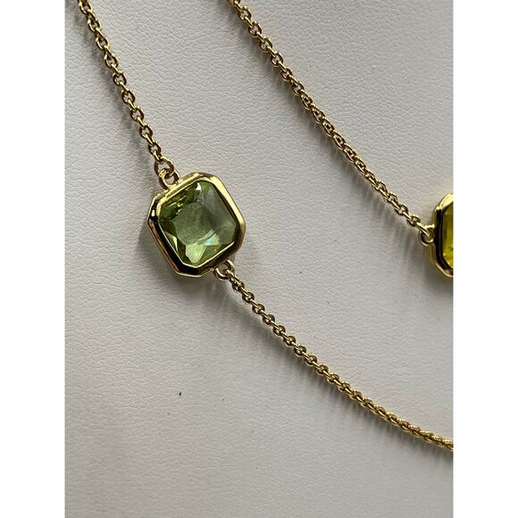 Kate Spade Cause A Stir Gold Plated Blue Yellow Green Station Necklace - Picture 3 of 9